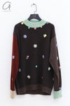 YANYAN KNITS satin turtleneck sweater YYK-YYW23-1731-SH dark gray